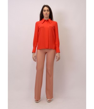 Elisabetta Franchi camicia con ricamo amaranto CA18111E2