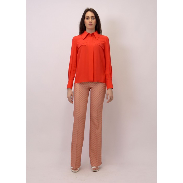 Elisabetta Franchi camicia con ricamo amaranto CA18111E2