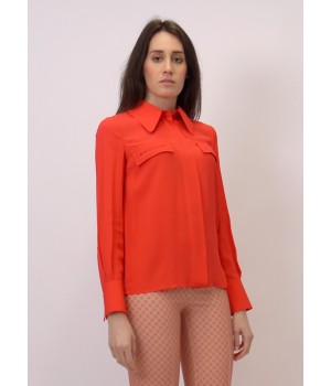 Elisabetta Franchi camicia con ricamo amaranto CA18111E2