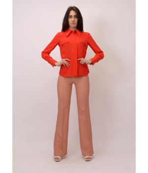 Elisabetta Franchi camicia con ricamo amaranto CA18111E2