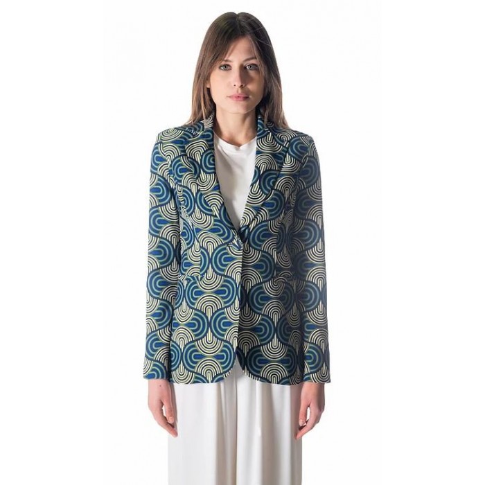 Olla Pareg giacca Elizabeth  H5806 verde e blu