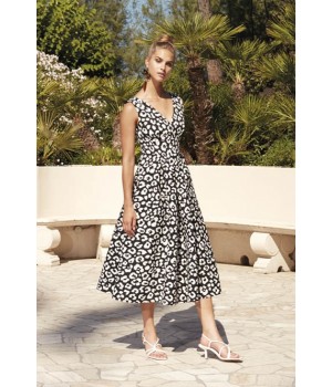 Clips abito lungo nero e bianco A046