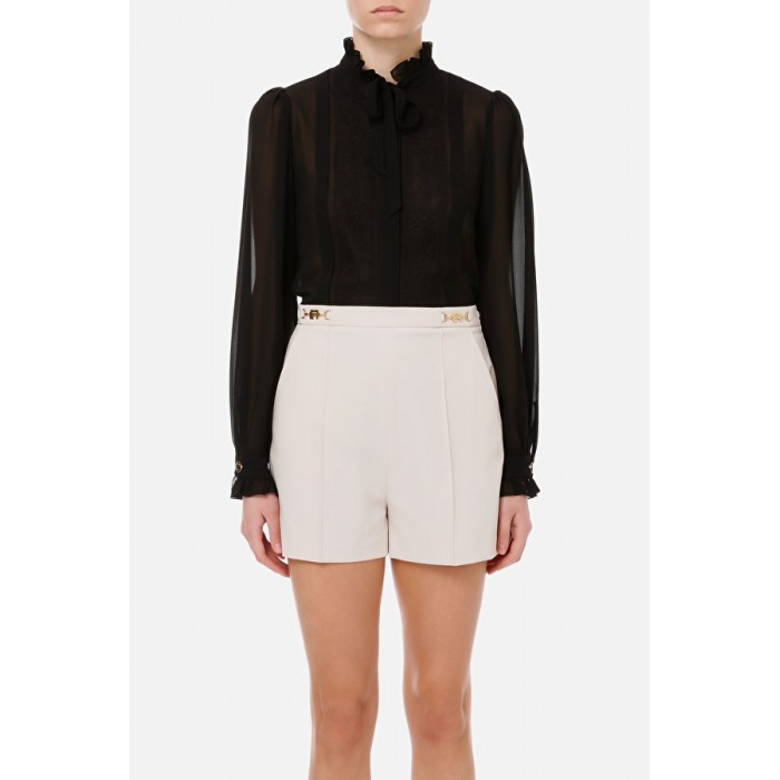 Elisabetta Franchi camicia in georgette nero CA31211E2