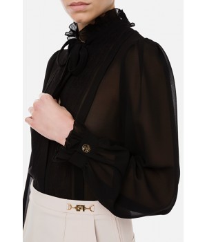 Elisabetta Franchi camicia in georgette nero CA31211E2