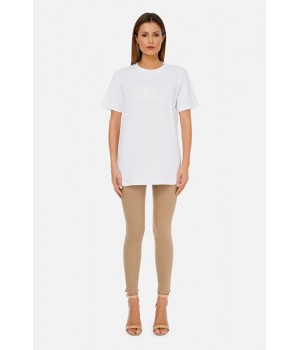 Elisabetta Franchi t-shirt gesso lunga  MA19611E2