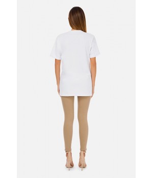 Elisabetta Franchi t-shirt gesso lunga  MA19611E2