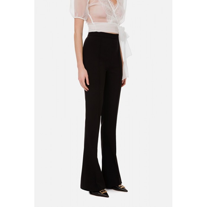 PA38411E2 Elisabetta Franchi pantalone skinny a zampa nero