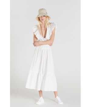 2C1263 A9B9 K103 Patrizia Pepe Camicia smanicata avorio