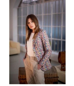 H5809 Olla Pareg giacca in micro fantasia