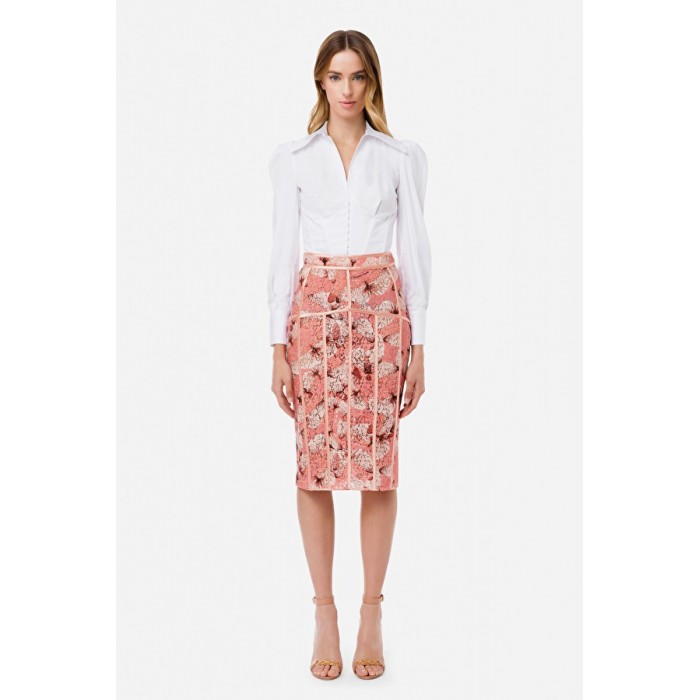 CA30511E2 Elisabetta Franchi camicia rose bianca
