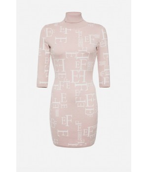 Elisabetta Franchi abito stampa lettering calce AM63Q16E2