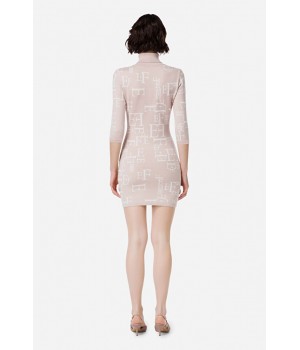 Elisabetta Franchi abito stampa lettering calce AM63Q16E2