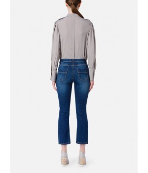 Elisabetta Franchi jeans con staffa oro blu vintage PJ17S16E2