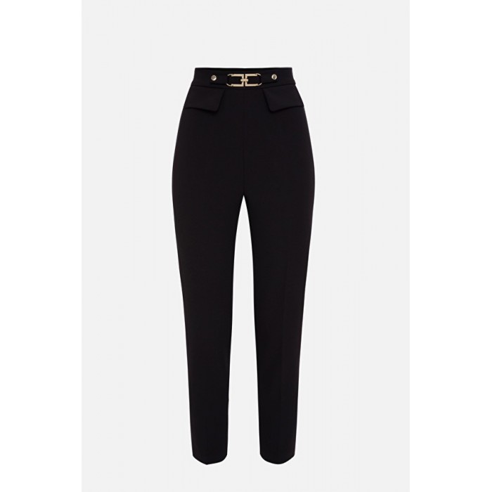 PA38616E2 Elisabetta Franchi pantalone con logo light nero