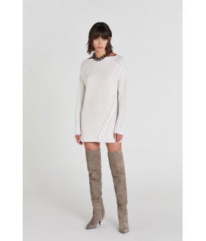 Patrizia Pepe abito in maglia con treccia 2M4123A9O1 avena