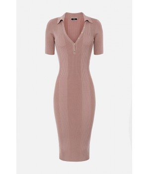 AM20B16E2 Elisabetta Franchi abito in maglia con bottoncini malva