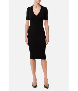 AM20B16E2 Elisabetta Franchi abito in maglia con bottoncini nero