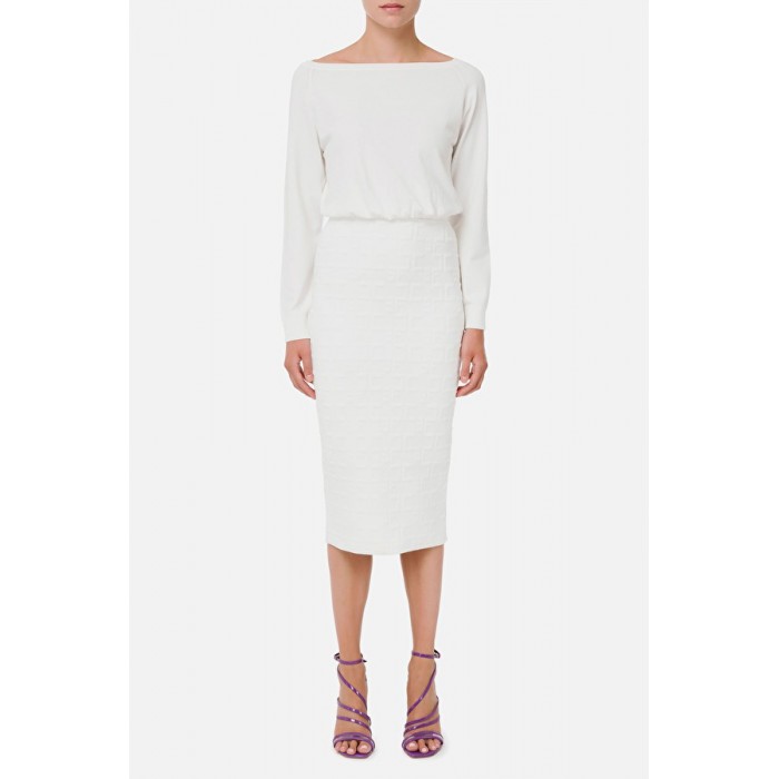 AM25Q16E2 Elisabetta Franchi abito monogram avorio