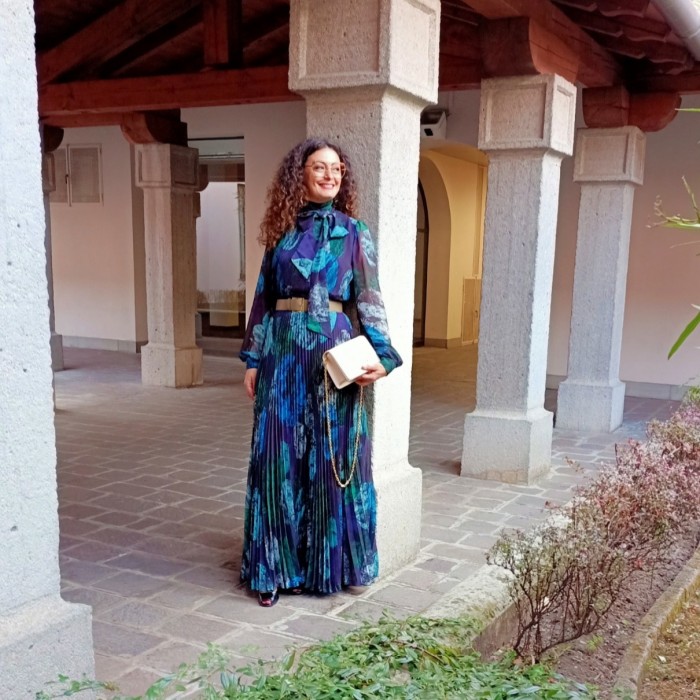 A66816 Olla Pareg Abito lungo in georgette