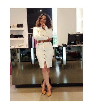 Elisabetta Franchi tubino in maglia avorio AM44G16E2