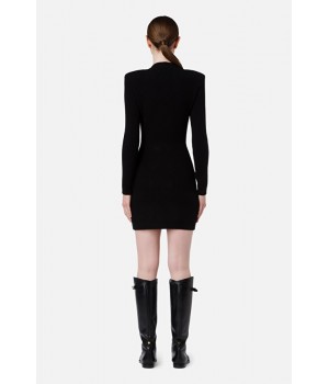 Elisabetta Franchi robe manteau in maglia con dettaglio nero AM41S16E2