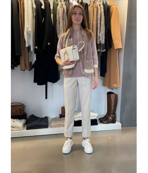 MK18S16E2 Elisabetta Franchi Maglia tricot malva e burro