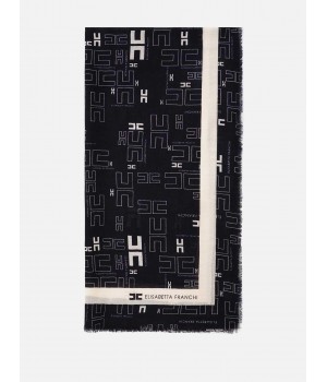 SC04F16E2 Elisabetta Franchi sciarpa stampa logo