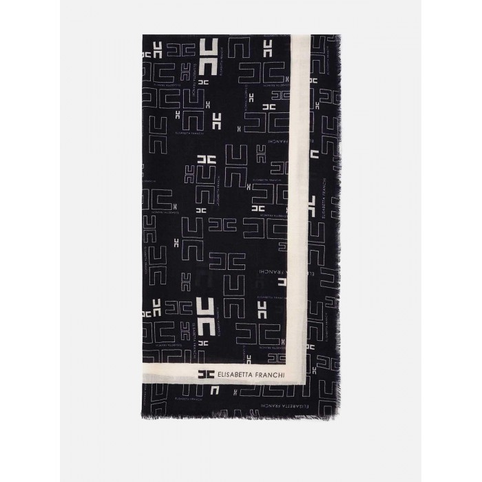 SC04F16E2 Elisabetta Franchi sciarpa stampa logo
