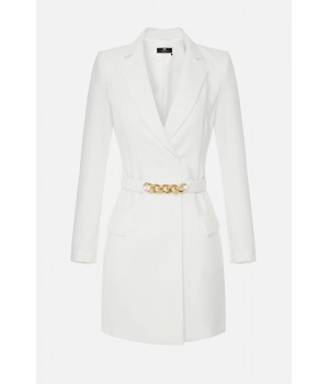 Elisabetta Franchi abito robe manteau avorio