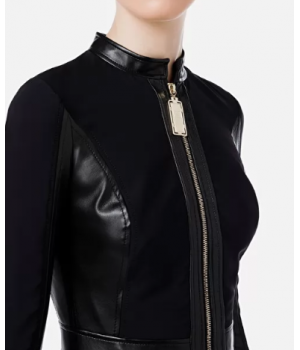 AB06416E2 Elisabetta Franchi abito con inserti eco nero