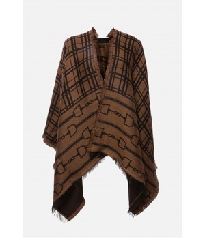 Elisabetta Franchi mantella jaquard morsetto logo