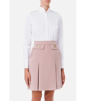 CA34216E2 Elisabetta Franchi camicia in raso di cotone avorio