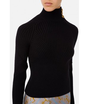 MK39G16E2 Elisabetta Franchi maglioncino a coste nero