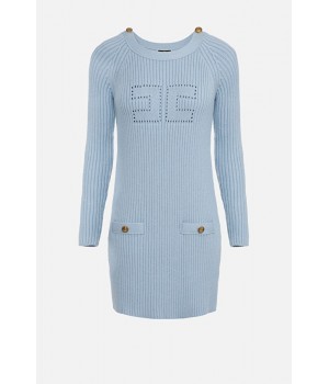 AM43G16E2 Elisabetta Franchi abito logo baby blue