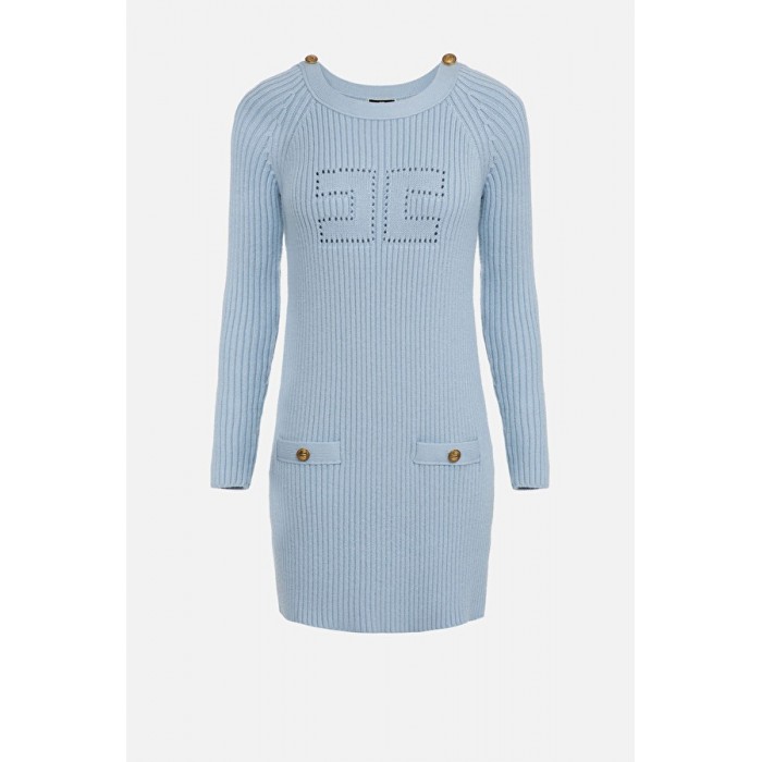 AM43G16E2 Elisabetta Franchi abito logo baby blue