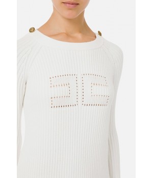 AM43G16E2 Elisabetta Franchi abito logo avorio