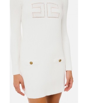 AM43G16E2 Elisabetta Franchi abito logo avorio