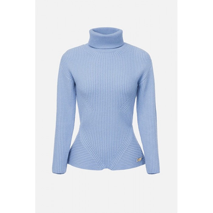 MK43S16E2 Elisabetta Franchi maglia a collo alto baby blue