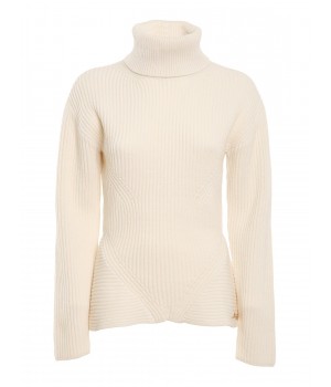 Elisabetta Franchi maglia a collo alto avorio MK43S16E2