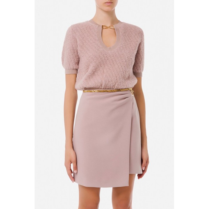 MK46M16E2 Elisabetta  Franchi maglia a maniche corte  malva