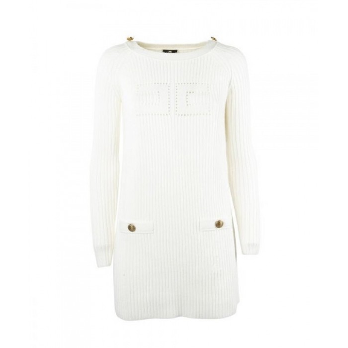 AM43G16E2 Elisabetta Franchi abito logo avorio