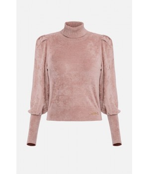 MK35S16E2 Elisabetta Franchi dolcevita in ciniglia malva