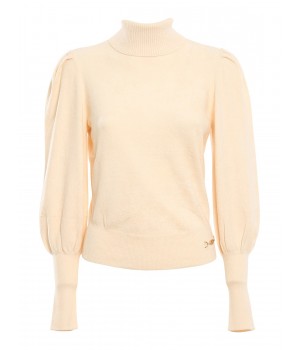 Elisabetta Franchi dolcevita in ciniglia burro