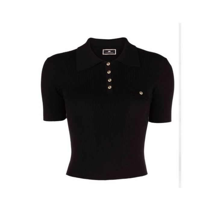 MK24B16E2 Elisabetta Franchi maglia polo a costine nero