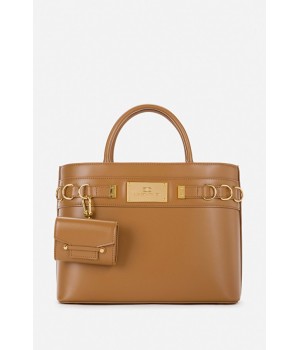 BS05A16E2 Elisabetta Franchi shopper con charm piccola cuoio