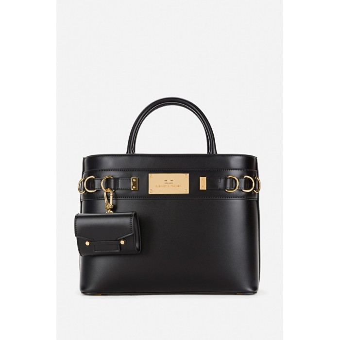 BS05A16E2 Elisabetta Franchi shopper con charm piccola nero