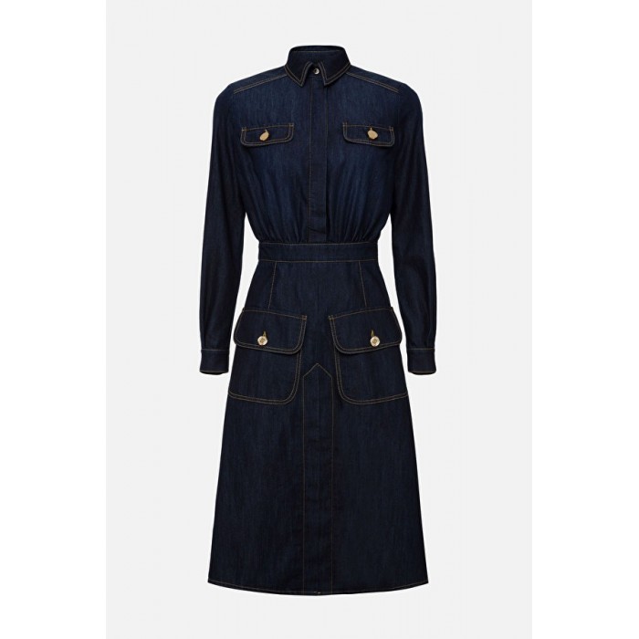 AJ22S16E2 Elisabetta Franchi abito denim con tasche