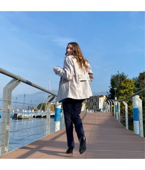 H5884 Olla Pareg giaccone doppio petto perla