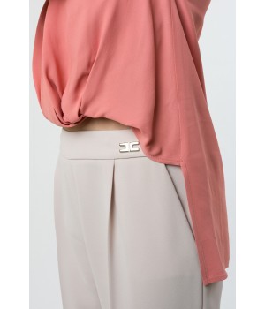 ELISABETTA FRANCHI CAMICIA ASIMMETRICA BLUSH  CA09482E2