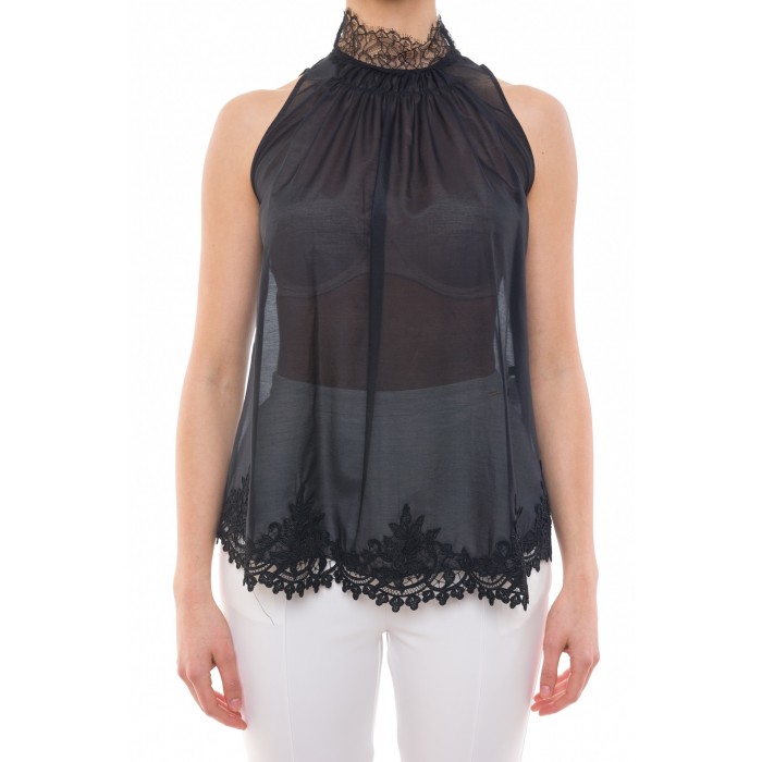 ELISABETTA FRANCHI  CANOTTIERA PIZZO 